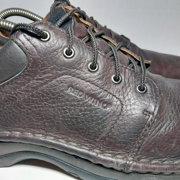 Red Wings Womens 8 Oxford Brown Leather Slip Resistant lace up steel toe shoes - Picture 5 of 16